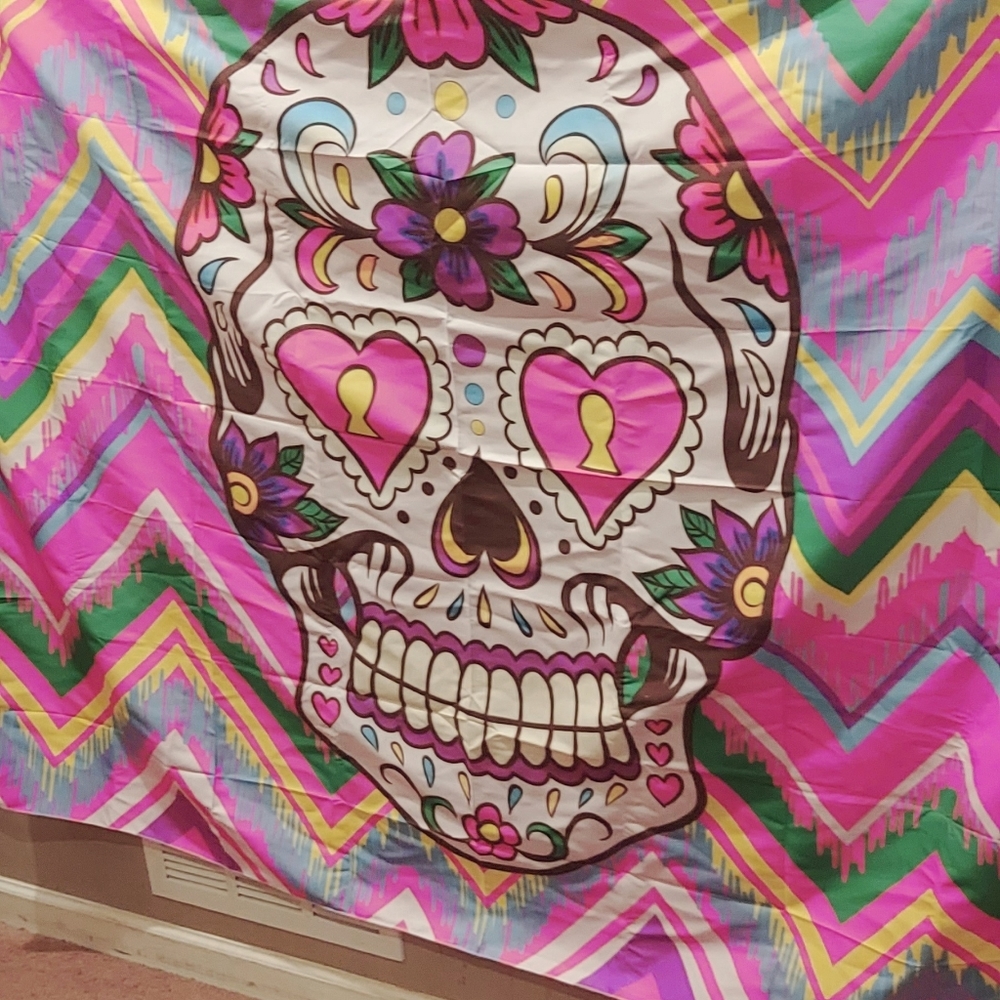 Buddha and Skull Tapestry, living room dorm. New - Picture 3 of 7